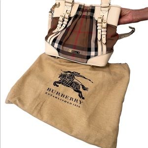 Burberry Check Fabric Bridle Whipstitch Tote